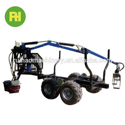 Manufacturer Provide forest log trailer with crane for tractor